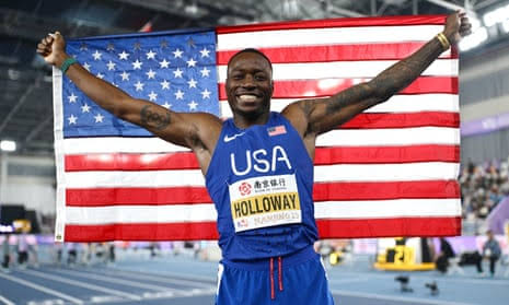 American Grant Holloway wins third straight world indoor 60m hurdles gold