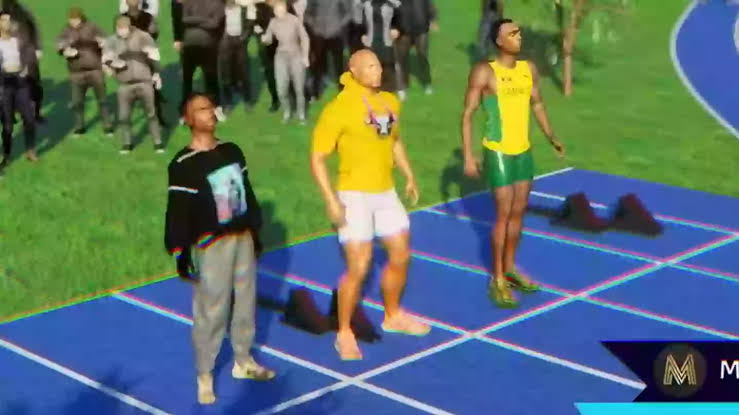 Incredible 3D simulation shows what would happen in a race between Usain Bolt, The Rock and Travis Scott